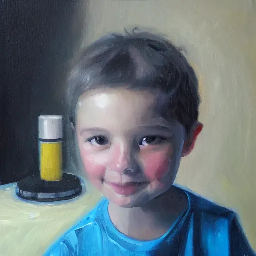 Prompt: alexa echo dot, portrait, oil painting