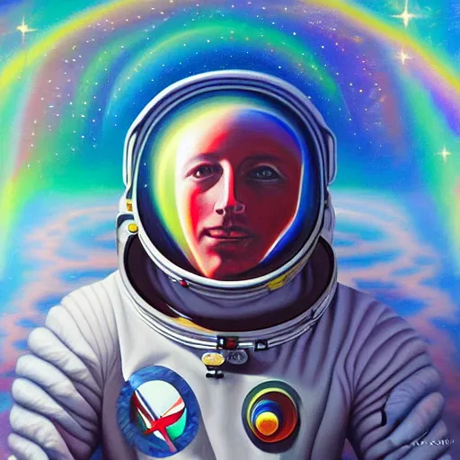 Image similar to transcendent holy spaceman, astral spirit space journey in oil painting, pulled into the vortex, trending on artstation, award winning, emotional, highly detailed ethereal surrealist art