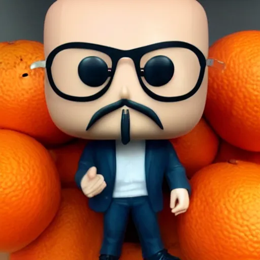 Image similar to funko pop bald man with an orange beard