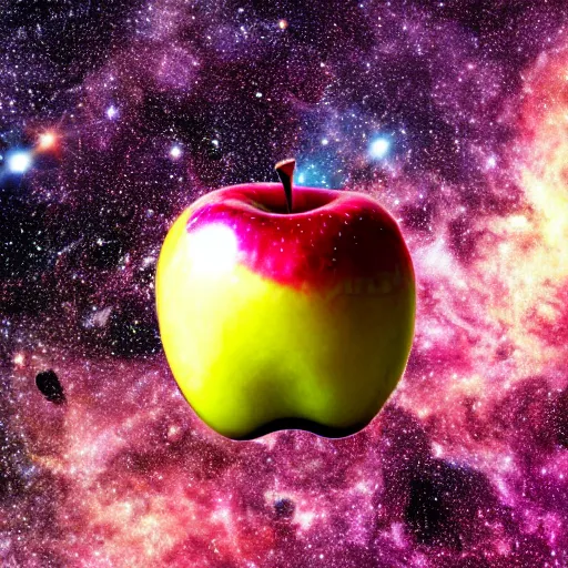 Image similar to galaxy colored apple