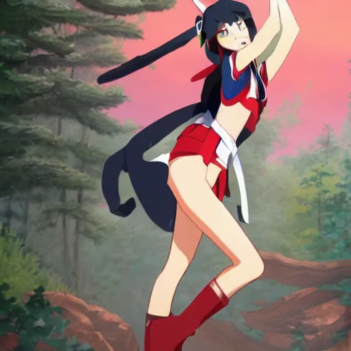 Prompt: Ryuko in the Appalachian forest