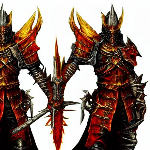 Prompt: double portrait the great death knight dark souls in golden red armor made of polished dragon bones looks relaxed, quantum physics, victorian era