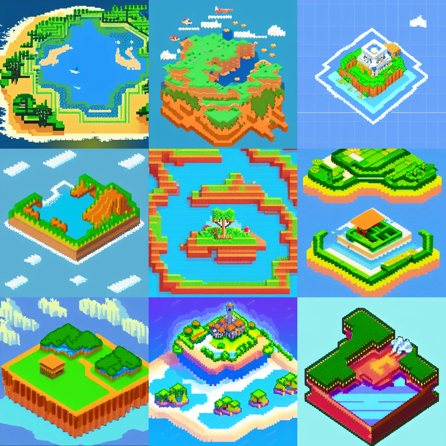 Prompt: small isometric island in the ocean, 8 bit