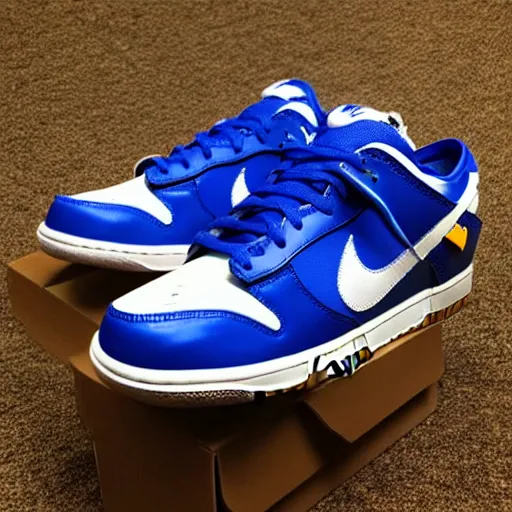 Image similar to nike dunk low off - white royal blue photograph