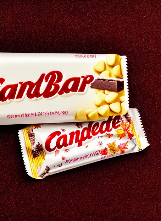 Image similar to candy bar wrapper for and covered white chocolate, very detailed, highly detailed background, sharpfocus, photorealism, soft diffuse autumn lights, some sunlight ray, dark room wall, canon 5 d 5 0 mm lens