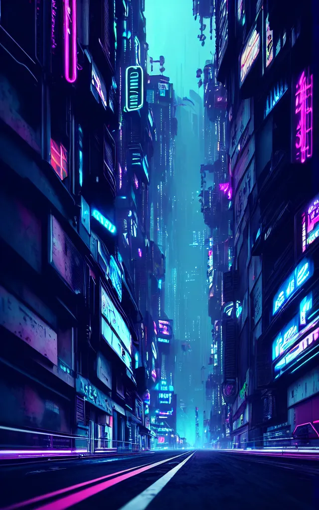 Prompt: a magnificent dark neon futuristic cyberpunk city bustling street at night cyberart photography by liam wong rendered in octane, 3 d render, trending on cgsociety, blender 3 d