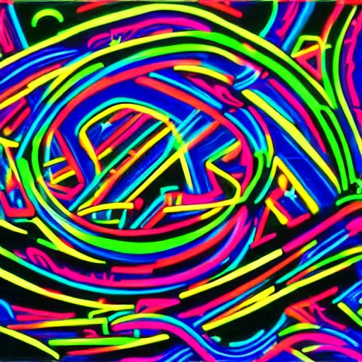 Prompt: neon line art graffiti by dope2