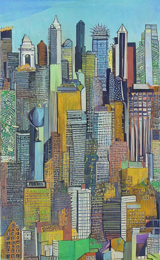 Prompt: surrealist seattle cityscape by rebecca mills