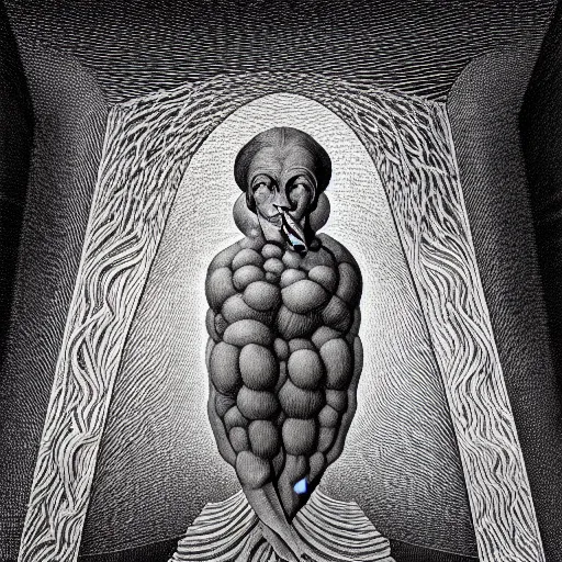 Image similar to grainy spray effect super conceptual post - mortem monumental portrait made by escher and william blake, highly conceptual figurative art, intricate detailed illustration, illustration sharp geometrical detail, vector sharp graphic, controversial, manga 1 9 9 0