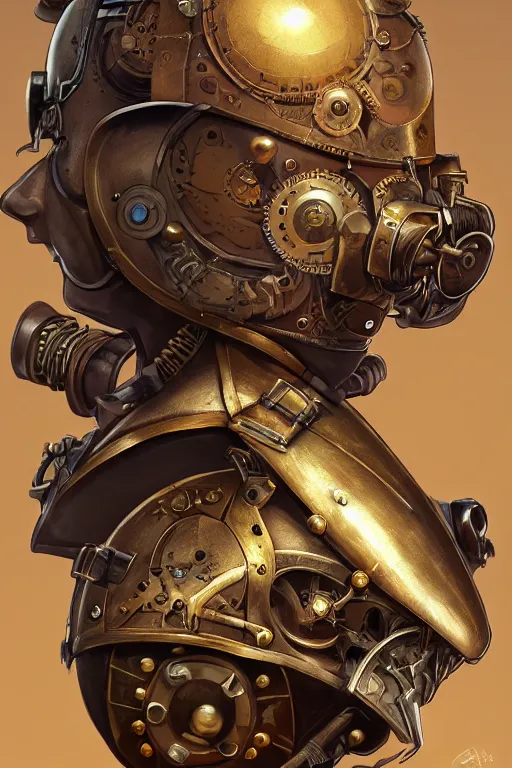 Image similar to steampunk helmet fantasy art mask robot ninja stylized digital illustration sharp focus, elegant intricate digital painting artstation concept art global illumination ray tracing advanced technology chaykin howard and campionpascale and cooke darwyn and davis jack