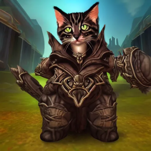 Prompt: Master of Ruin, world boss kitten