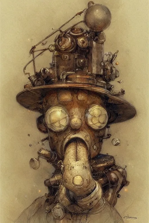 Prompt: ( ( ( ( ( gentlerobot wearing hat ) ) ) ) ) by jean - baptiste monge!!!!!!!!!!!!!!!!!!!!!!!!!!!