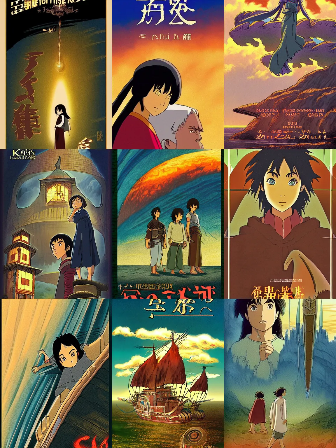 Prompt: (2006) Tales from Earthsea movie posters,Studio Ghibli,epic,masterpiece illustration in the style of Keith Thompson, digital art