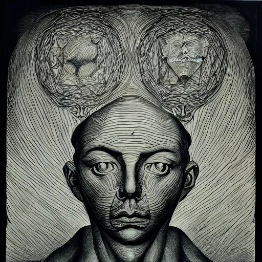 Image similar to lithography on paper secret artefact conceptual figurative post - morden monumental dynamic portrait by william blake and escher and hogarth, inspired by magritte, illusion surreal art, highly conceptual figurative art, intricate detailed illustration, controversial poster art, polish poster art, geometrical drawings, no blur