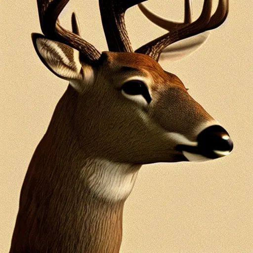 Image similar to a calming image of a deer. deer portrait. low poly. symmetric. stunning. trending on artstation