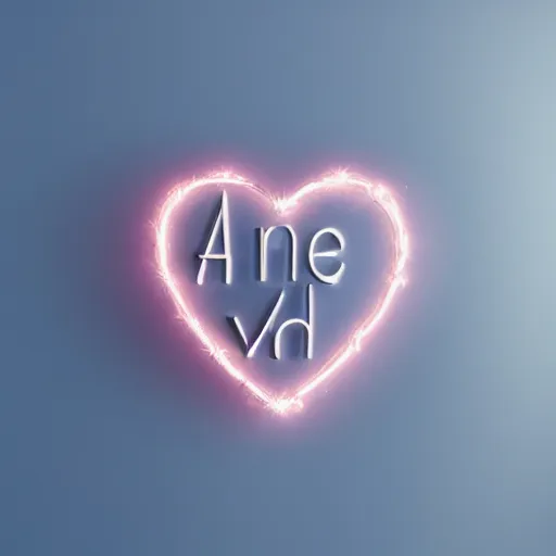 Image similar to a heart with the name ash written on it, cute, high detail, well lit, octane render, blender, particles,