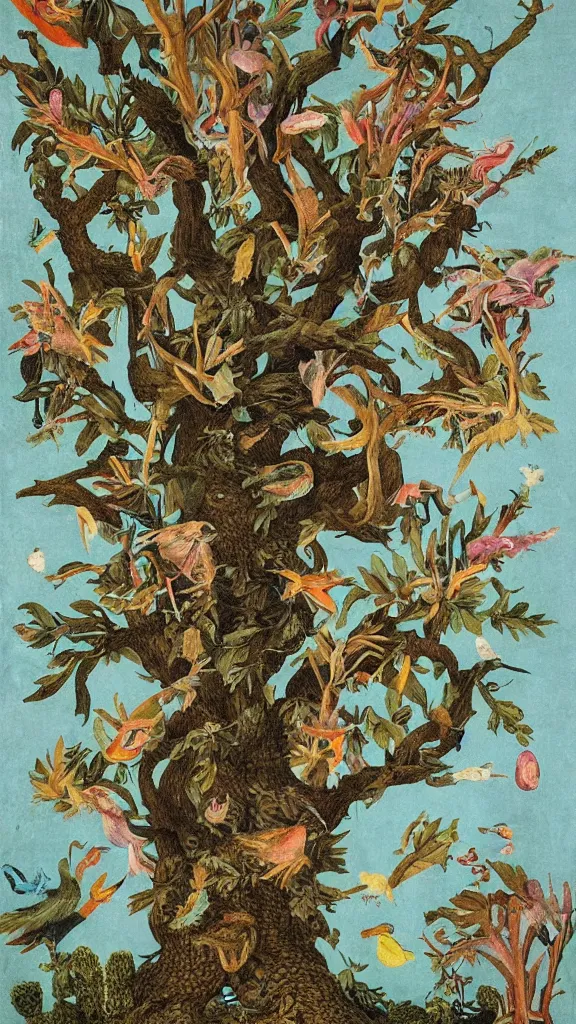 Image similar to tree, super 8 portrait by maria sibylla merian, derek jarman, barbara hammer, 4 k, 8 k, very very beautiful, stunning, twisted, vanishing, transparent, ethereal, colourful, highly detailed