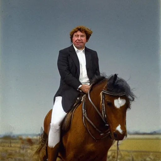 Prompt: boris jonson riding a horse