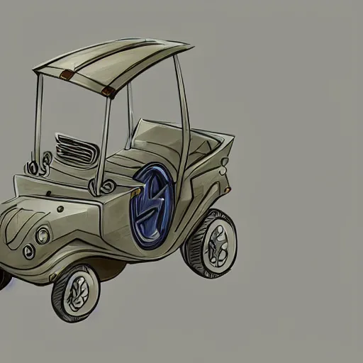 Image similar to 2d concept art of small vehicle by Dawid Michalczyk