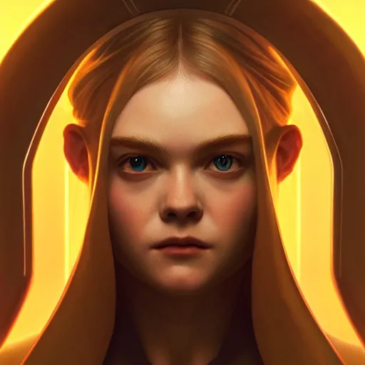 Prompt: symmetry!! portrait of elle fanning sci - fi, tech wear, glowing lights!! intricate, elegant, highly detailed, digital painting, artstation, concept art, smooth, sharp focus, illustration, art by artgerm and greg rutkowski and alphonse mucha