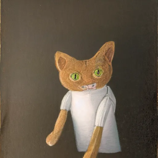 Image similar to portrait of a puppet cat