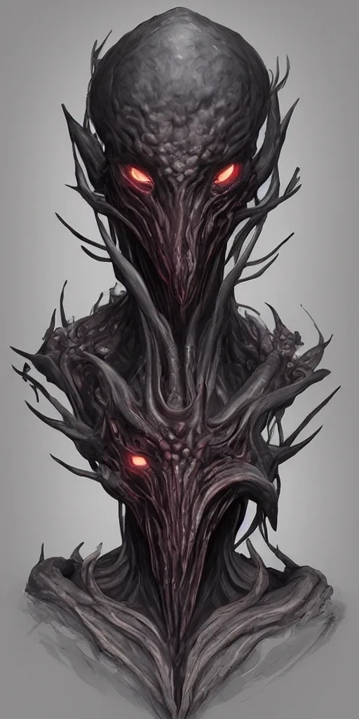 Prompt: portrait of a mind flayer, dark, concept art, trending on artstation 3D.