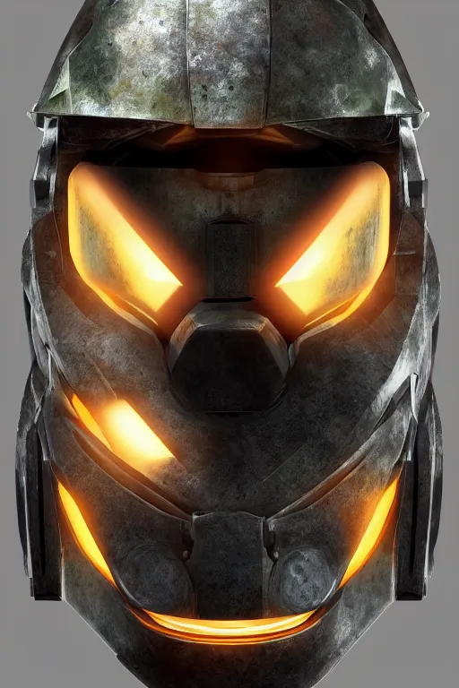 Image similar to robot ninja mask helmet halo master chief radiating a glowing aura global illumination ray tracing hdr fanart arstation by ian pesty and katarzyna da „ bek - chmiel