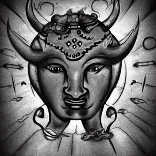 Image similar to i wonder if i dreamt of anu, the head sky god aka the bull of heaven. i totally forgot about him until i looked up the dream meaning