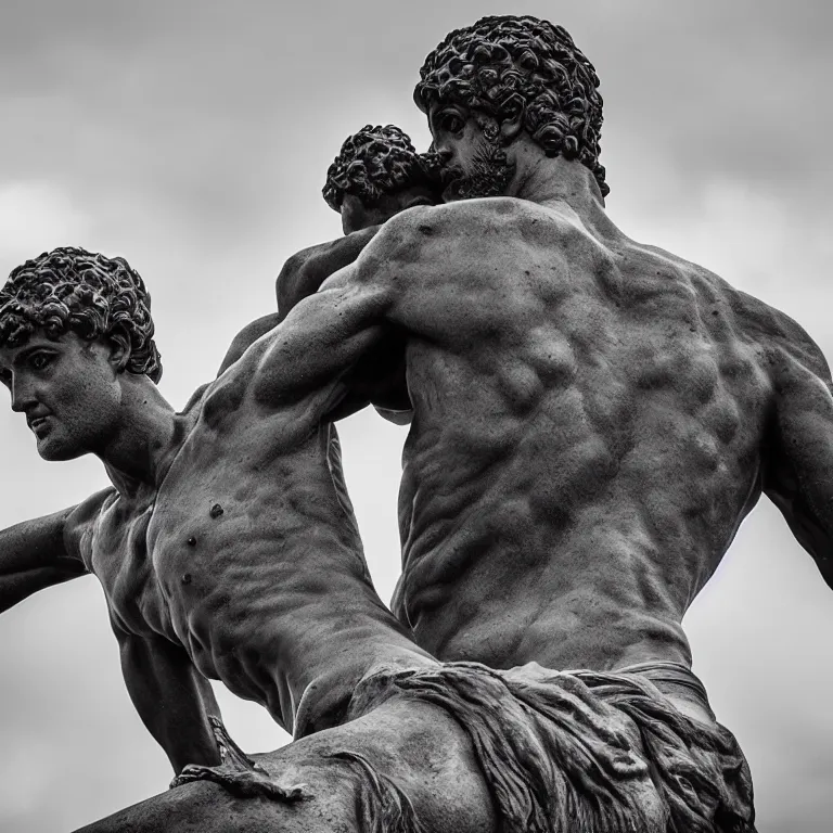 Image similar to Award winning photography of the Statue of David by David Yarrow