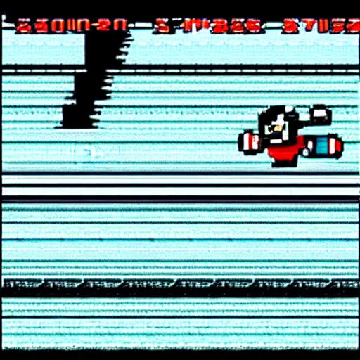 Prompt: Condoleezza Rice in Mega Man on the NES, game screenshot