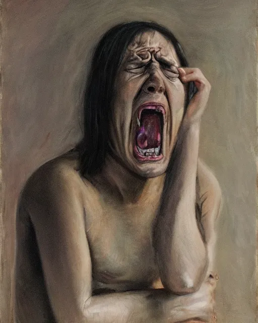 Image similar to a portrait of anguish