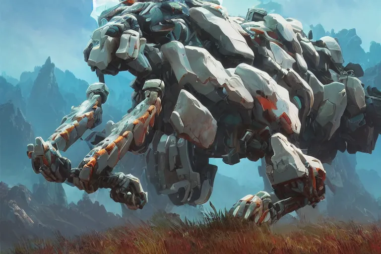 Image similar to tremortusk machine mecha animal beast robot of horizon forbidden west horizon zero dawn bioluminiscence, behance hd by jesper ejsing, by rhads, makoto shinkai and lois van baarle, ilya kuvshinov, rossdraws global illumination