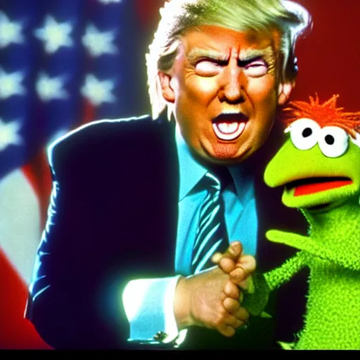 Image similar to Donald Trump as a Gorg, from tv show Fraggle Rock