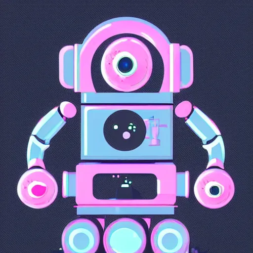 Image similar to cute!! robot centered pastel concept art by artstation vector