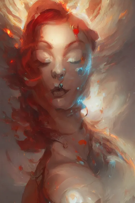 Image similar to fire and ice, portrait, wlop, peter mohrbacher, artgerm