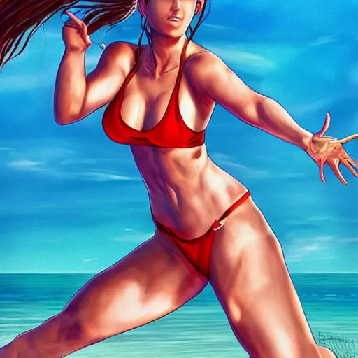 Prompt: dead or alive extreme beach volleyball drawn by artgerm