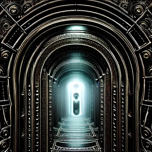 Image similar to open portal to another dimension, with majestic image of different time space, majestic lighting, ethereal, high detail, intricate, giger!, photo realistic, 8 k