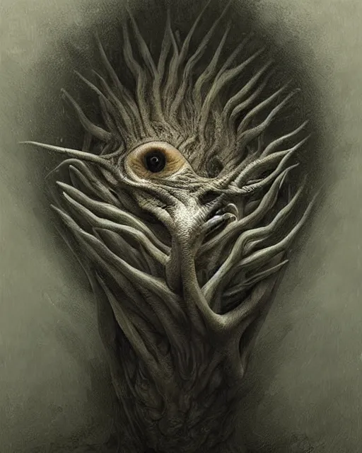 Image similar to a surreal painting of a strange creature by anton semenov