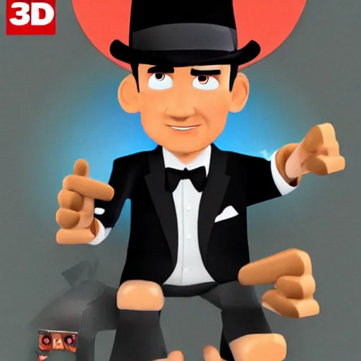 Prompt: james bond in style of 3 d pixar cartoon