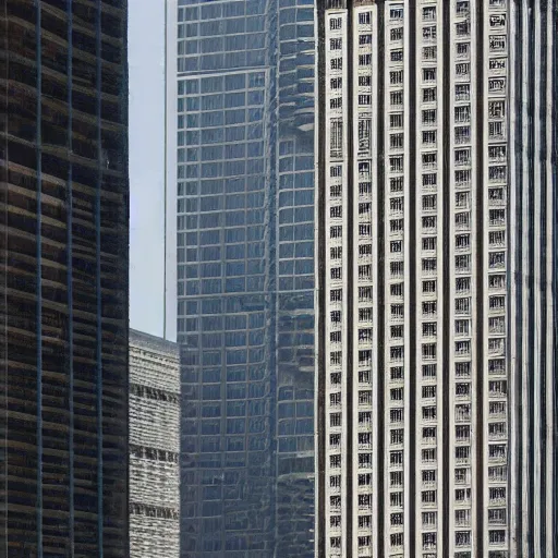 Prompt: a very tall building with lots of windows, a photo by andreas gursky, shutterstock contest winner, modular constructivism, constructivism, orthogonal, 1 9 9 0 s