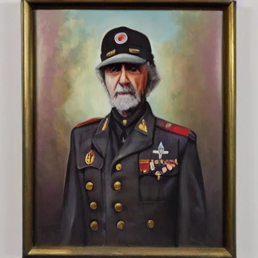 Image similar to “Oil painting of JJ Cale as a World War 1 general, 4k”