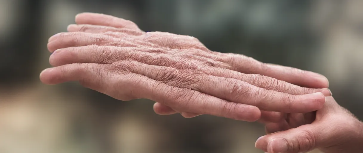 Image similar to a realistic film HD high qualiity depth of field color closeup photograph of a freshly amputated human hand