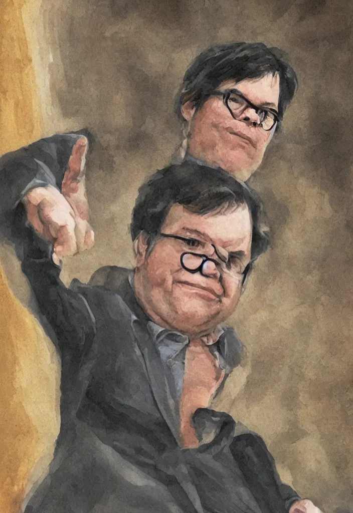 Image similar to Yann LeCun at his comuter illustrated on the Rider–Waite tarot.