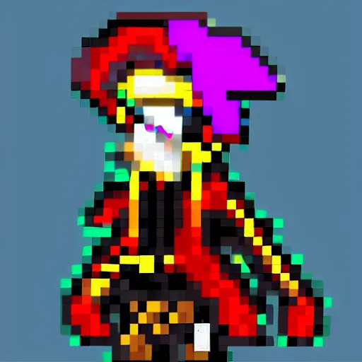 Image similar to Pixel art Warlock