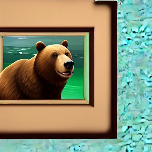 Prompt: a portrait frame of a bear in jacuzzi, the sims 4 oil panting