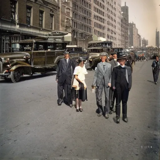 Image similar to colorized photo in nyc in 1 9 3 5