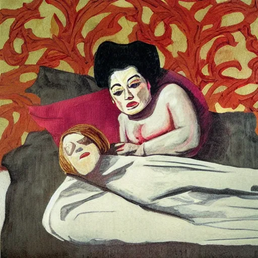 Image similar to sweet dreams, art in the style of paula rego