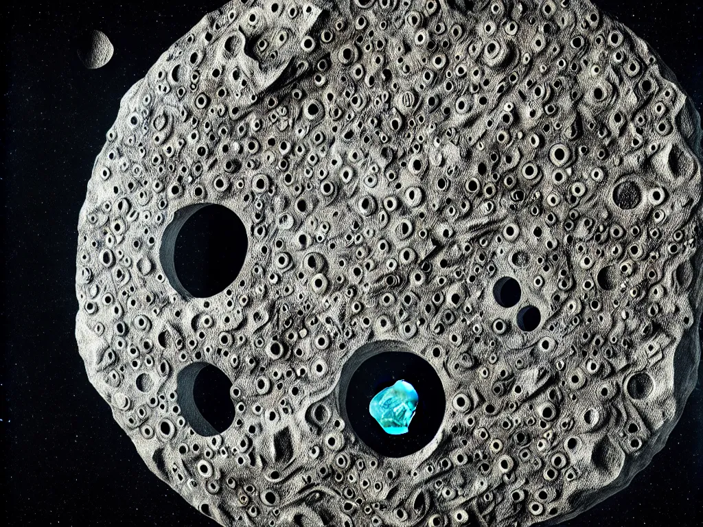 Image similar to highly detailed photo of center of the moon, trending on deviantart, neo surrealism, sharp focus, a lot of little details, octane, masterpiece, art by max ernst