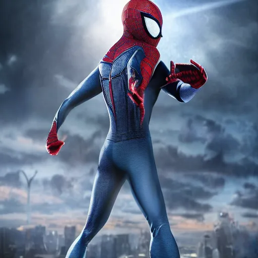 Image similar to advanced spider - man suit, cinematic, volumetric lighting, realistic, hyperdetailed, photorealistic, photograph