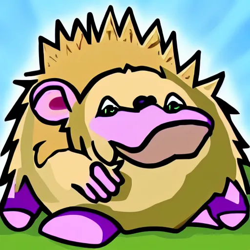 Image similar to amongus game twitch emote sus hedgehog